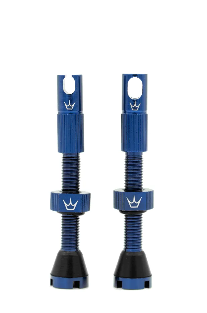 PEATY'S x Chris King MK2 Presta 60 mm slanglösa ventiler (x2) Blå