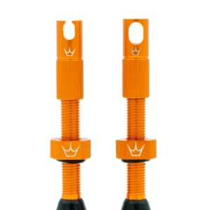 PEATY'S x Chris King MK2 Presta 60 mm slanglösa ventiler (x2) Orange