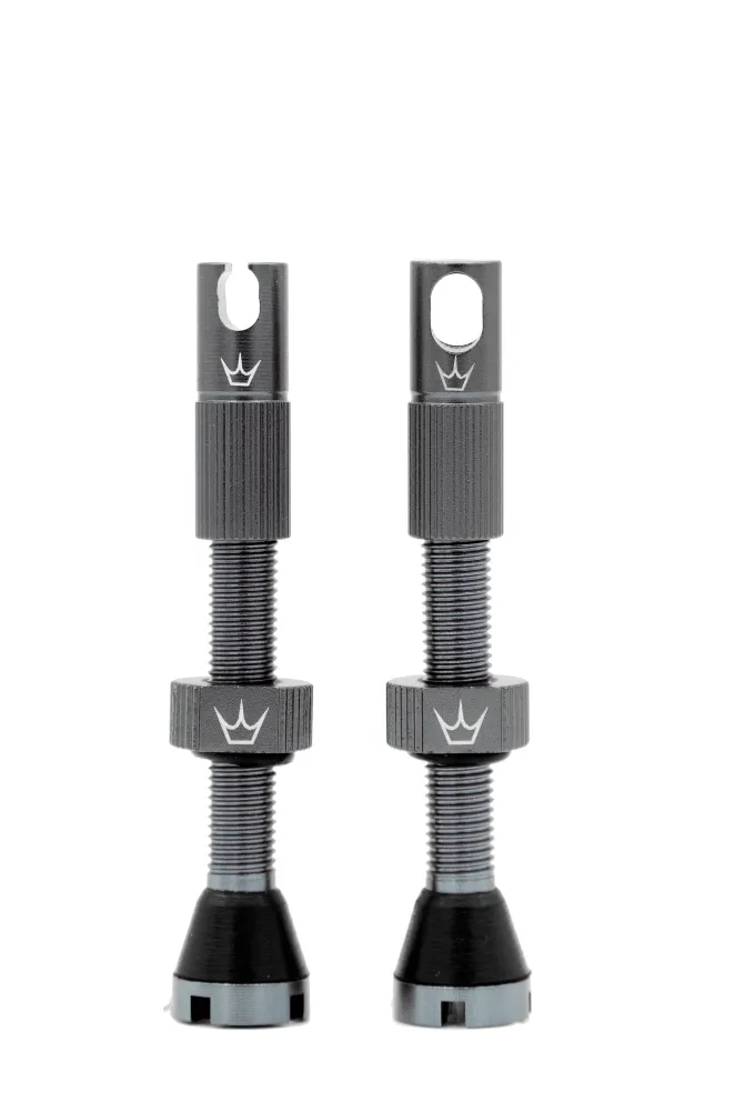 PEATY'S x Chris King MK2 Presta 60 mm slanglösa ventiler (x2) Grå