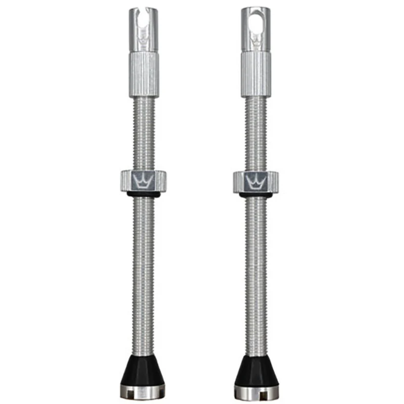 PEATY'S x Chris King MK2 Presta 80 mm slanglösa ventiler (x2) Silver