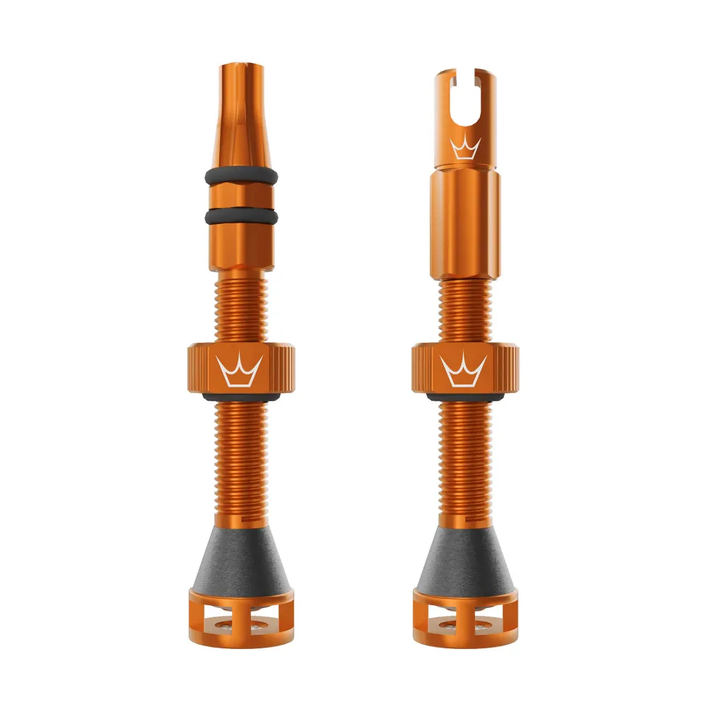 PEATY'S HOLESHOT FAST FLOW 42 mm slanglösa ventiler (x2) Orange