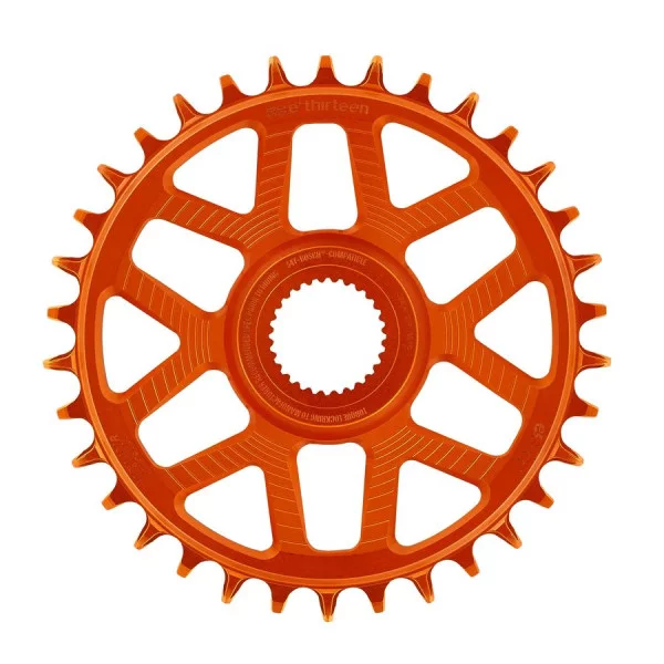Plateau Mono E-THIRTEEN HELIX RACE E-SPEC 11/12V direktmontering Bosch Gen4 Offset 13mm Orange