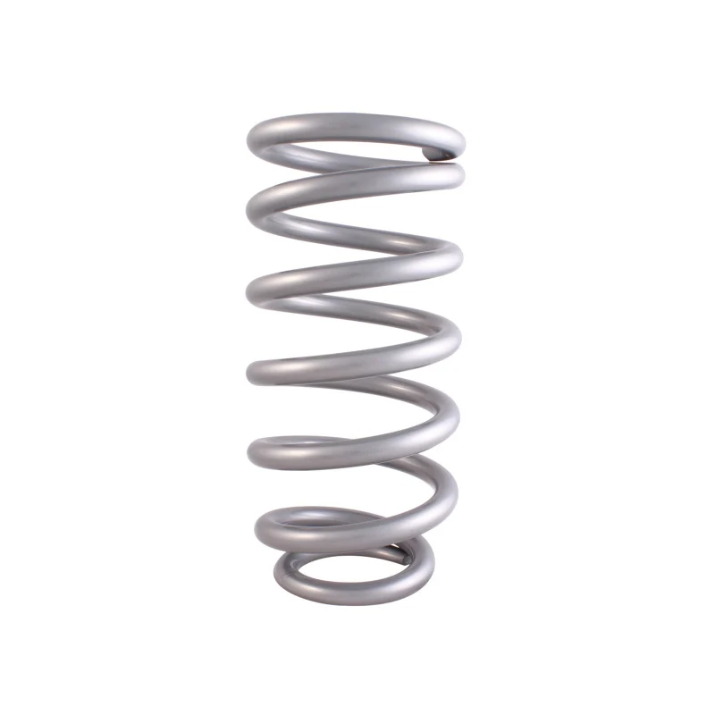 QA1 3-1/2in ID Tapered High Travel Spring - 10in Length x 450lbs/ - Silver Powder Coated