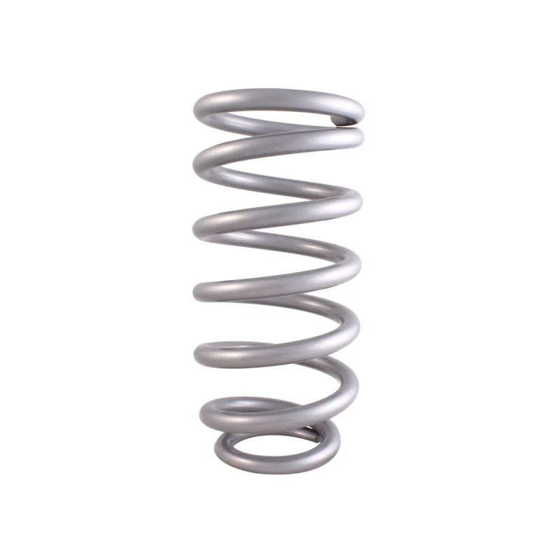 QA1 3-1/2in ID Tapered High Travel Spring - 10in Length x 450lbs/ - Silver Powder Coated