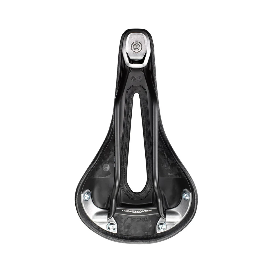 Sadel SAN MARCO REGAL SHORT OPEN-FIT DYNAMIC S2 Bredd 140 mm Skenor Mangan