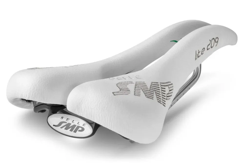 Sadel SMP LITE 209 Bredd 139 mm Skenor i rostfritt stål Vit