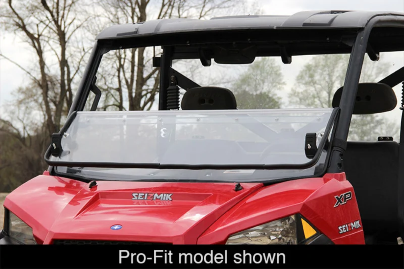 Seizmik 10-14 Polaris 400-570 Ranger Mid-Size - 1.75 . Versa-Fold Windshield - UV Resistant Poly