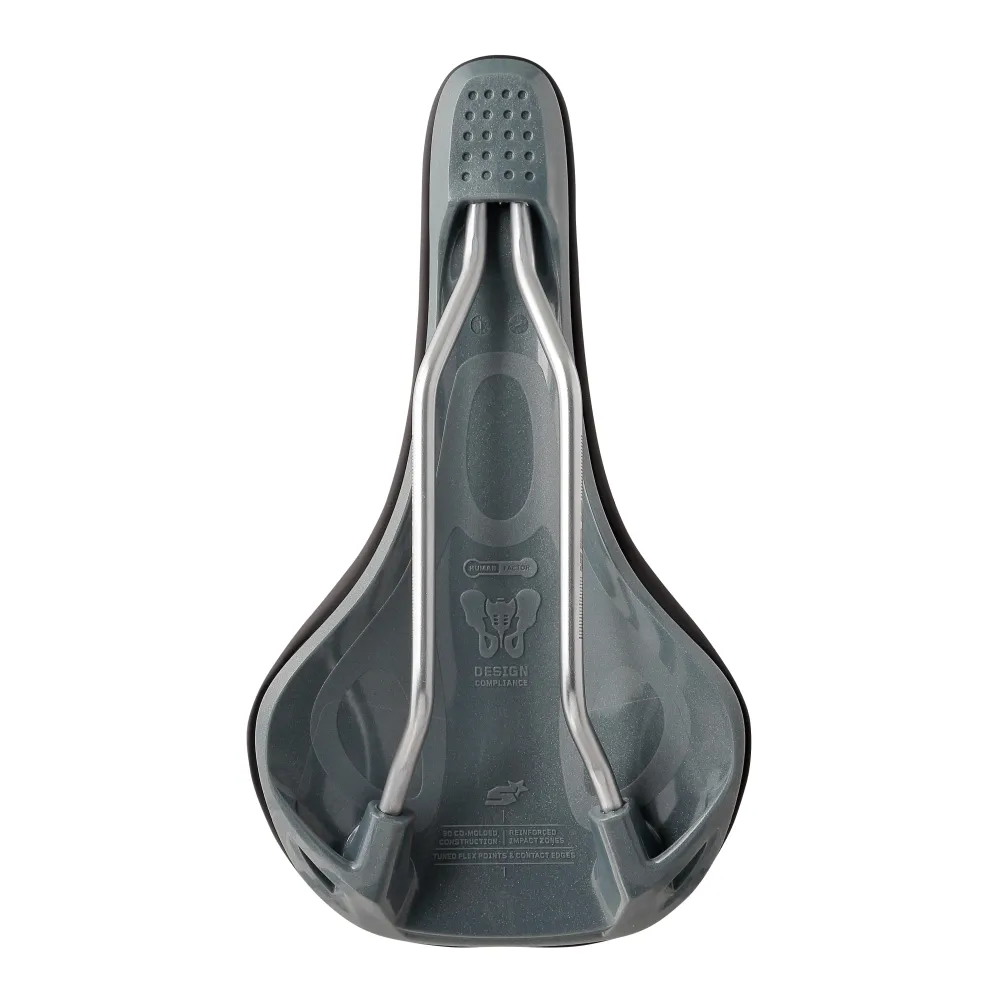 SPANK OOZY 220 144 mm sadel CrN/Ti skenor Grå