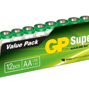 GP Super Alkaline AA-batteries, 15A/LR6, 12-pac