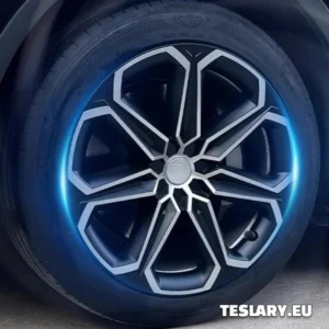 TESLA MODELL Y 19" UNIKA S14 HJULNAV MED HELHÅLLNING I SVART OCH SILVER