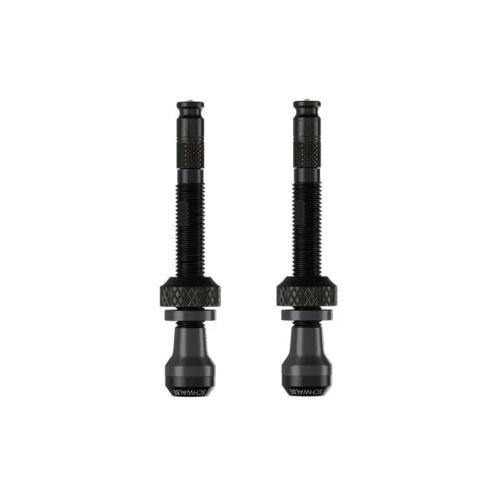 Uppsättning med 2 SCHWALBE CLIK VALVE 40 mm slanglösa ventiler Svart