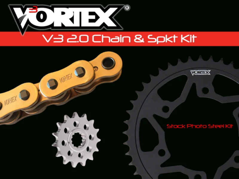 Vortex Racing V3 2.0 Chain and Sprocket Kit 3370-15,452AS-45,G520SX3-114- Gold