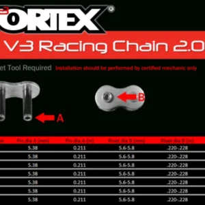 Vortex Racing V3 2.0 Master Link Rivet 520RX3-RCL- Black