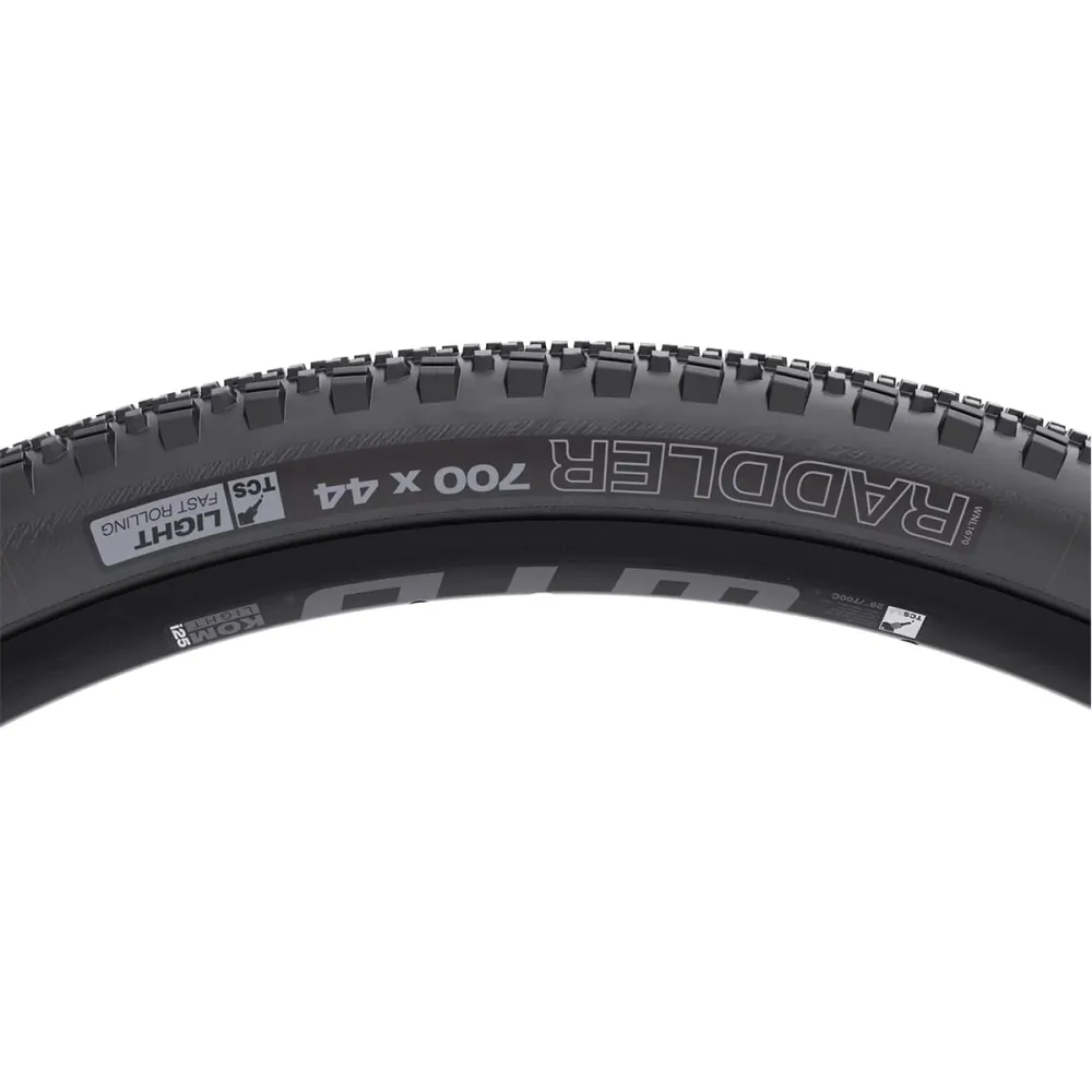 WTB RADDLER TCS LIGHT FAST ROLLING DUAL DNA SG2 700x44c Tubeless Ready Förstärkt svart däck