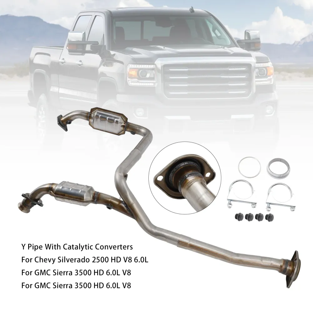Y-rör med katalysatorer för Chevy Silverado 2500 HD V8 6.0L 2011-2017