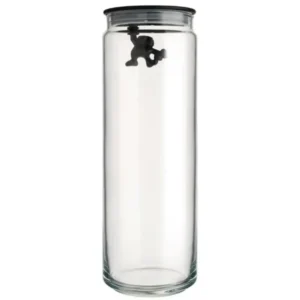 Alessi Förvaringsburk GIANNI 2 l, svart lock, glas