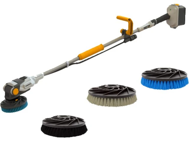 Batavia, TwinBrush 18V batteridriven tvättborste med blå, svart och grå borste - utan batteri och laddare