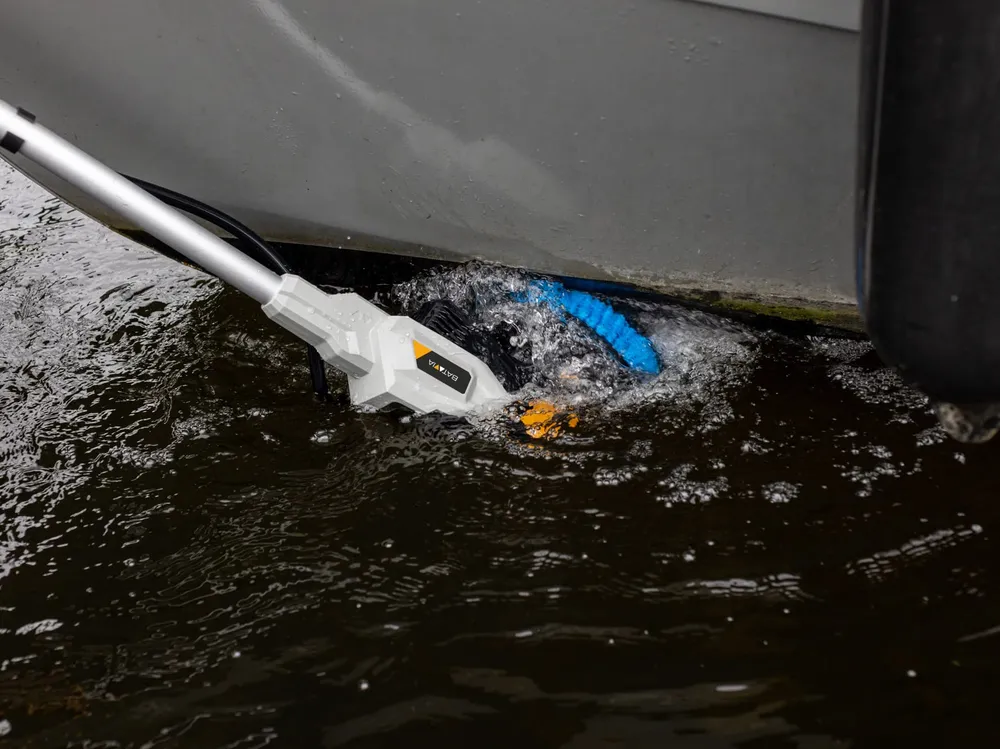 Batavia, TwinBrush 18V batteridriven tvättborste med blå, svart och grå borste - utan batteri och laddare