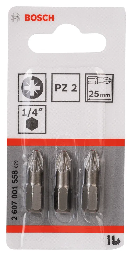 BITS PZ2 25MM 3ST