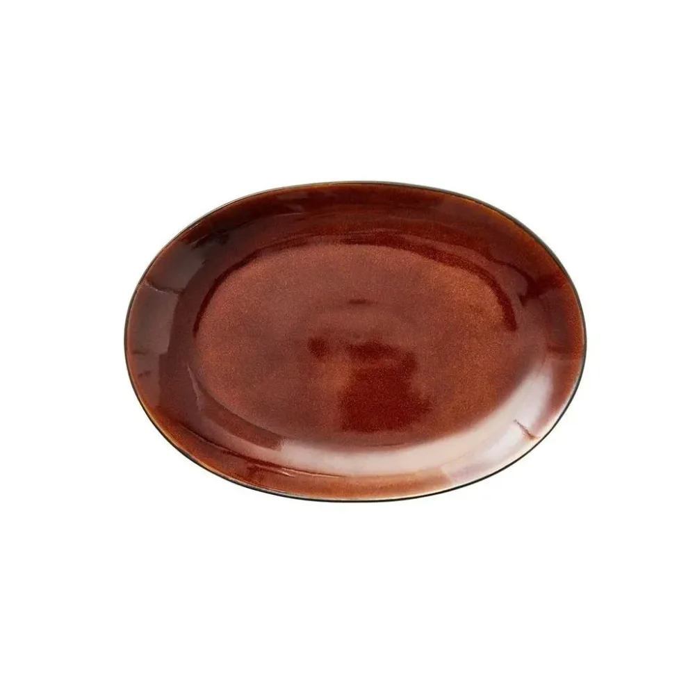 Bitz Serveringsskål 36x25 cm, oval, svart / bärnsten