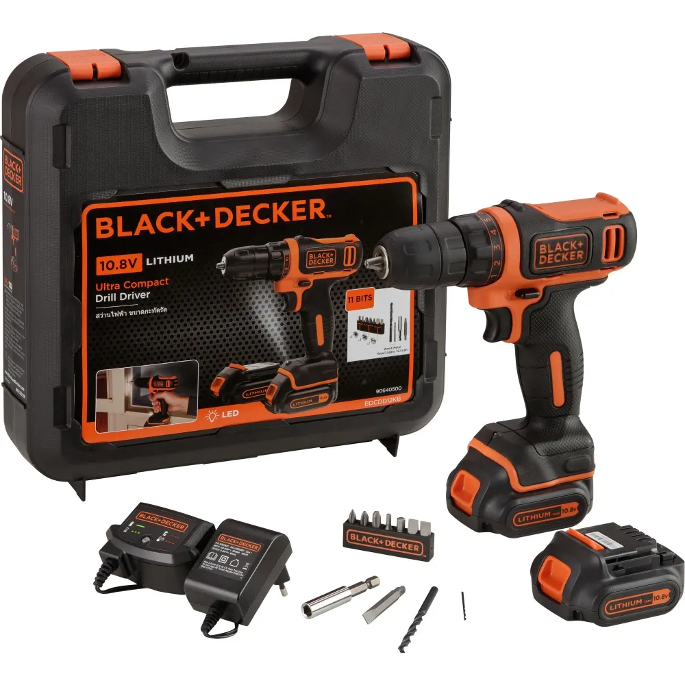 Black+Decker BDCDD12KB-QW 10,8V 1,5Ah sladdlös borrskruvdragare