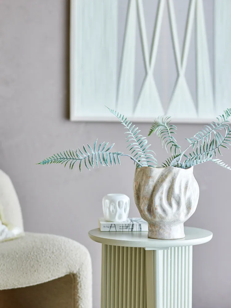 Bloomingville Adair Vas, Vit, Stengods