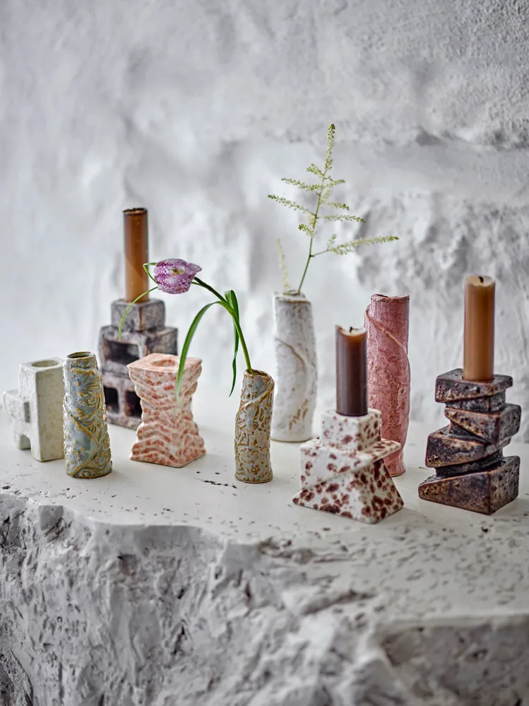 Bloomingville Blanchard Ljusstake, Natur, Stengods