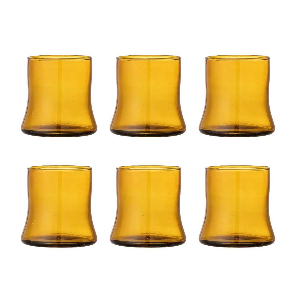 Bloomingville Florentine Dricksglas, Flerpack, Brun, Återvunnet Glas