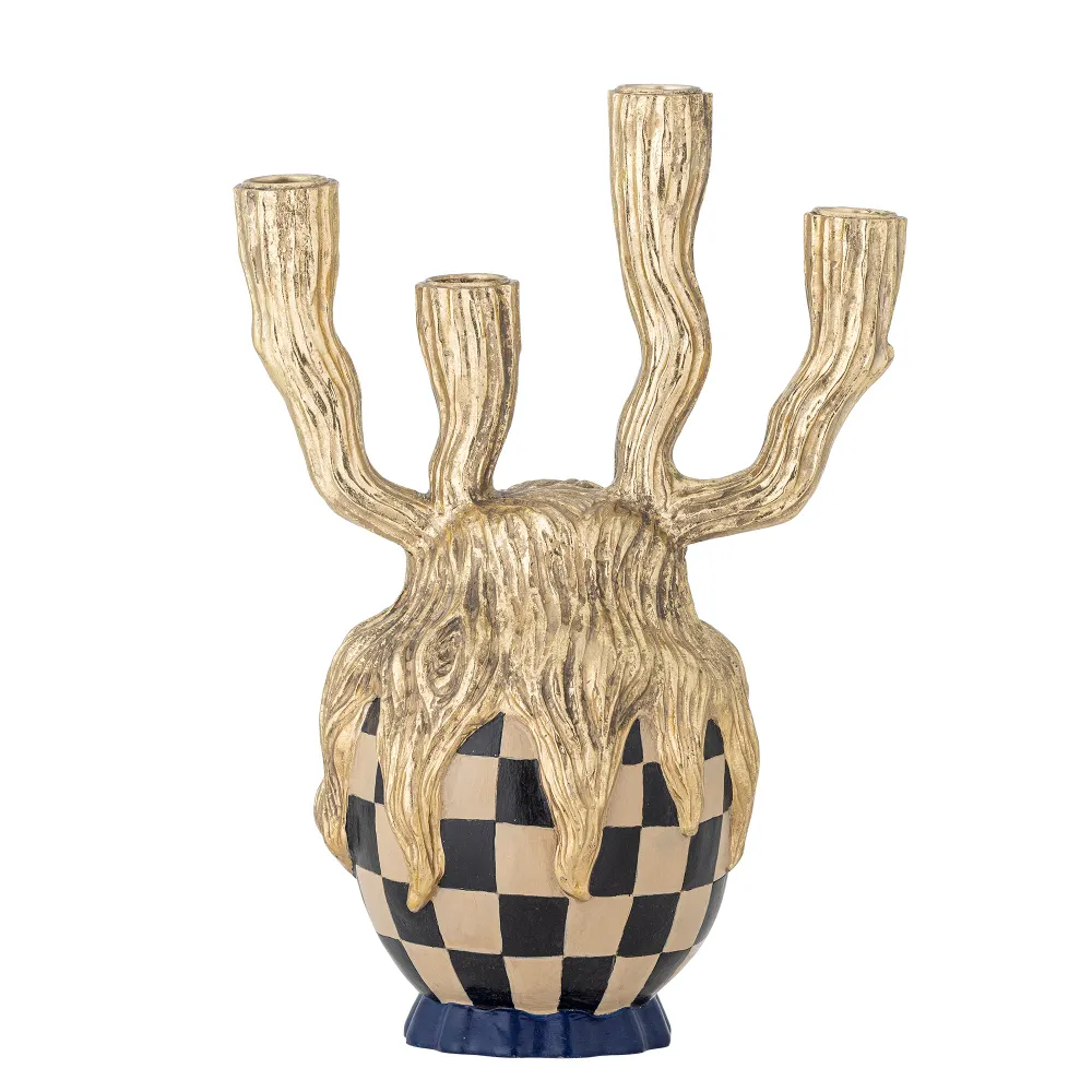 Bloomingville Medusa Ljuslykta, Guld, Polyresin