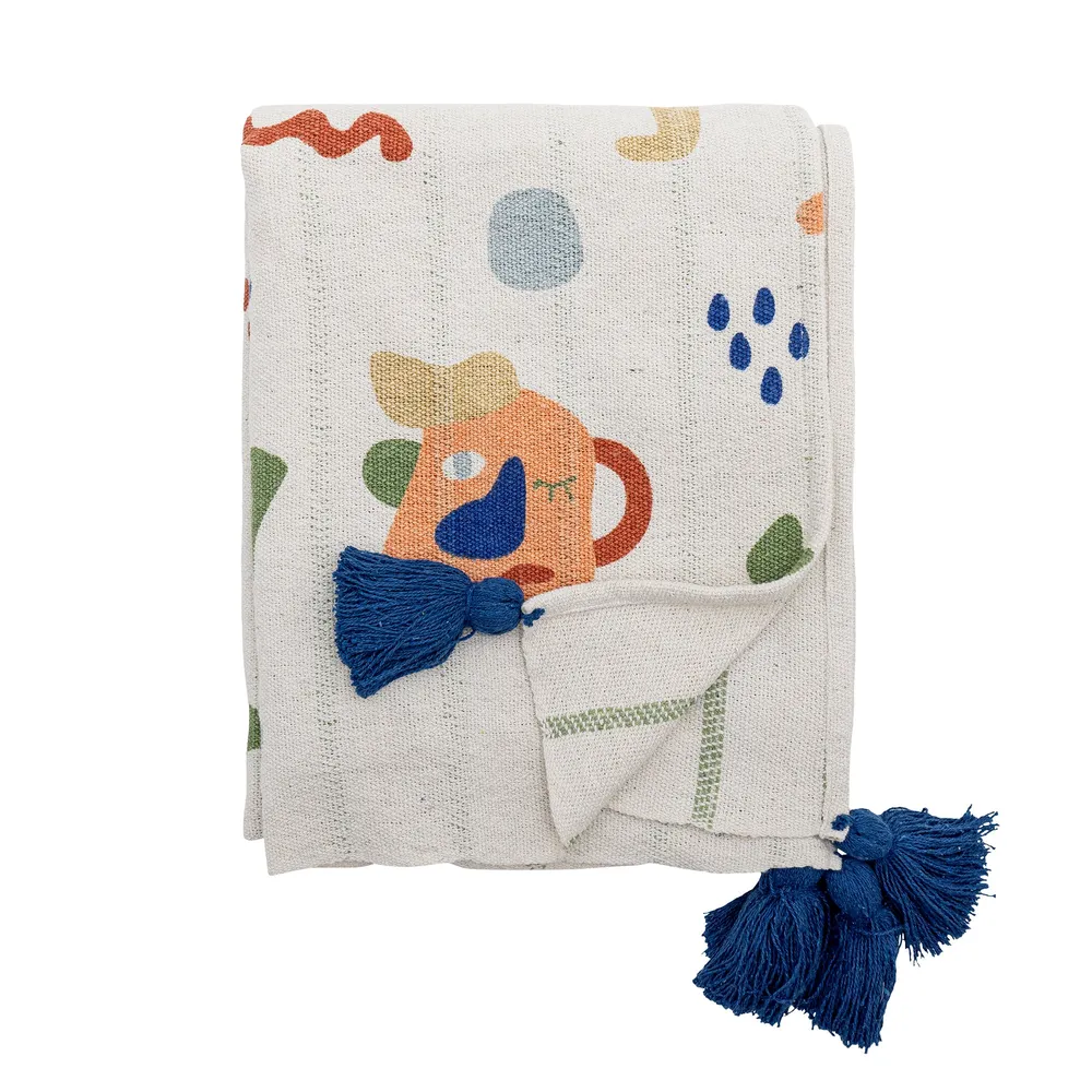 Bloomingville Mini Sylvie Pläd, Multi, Återvunnen Bomull
