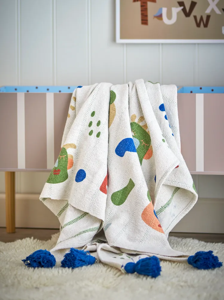 Bloomingville Mini Sylvie Pläd, Multi, Återvunnen Bomull
