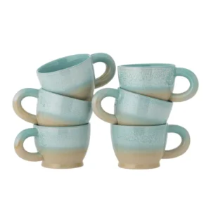 Bloomingville Safie Mugg. Flera pack, Grön, Stengods