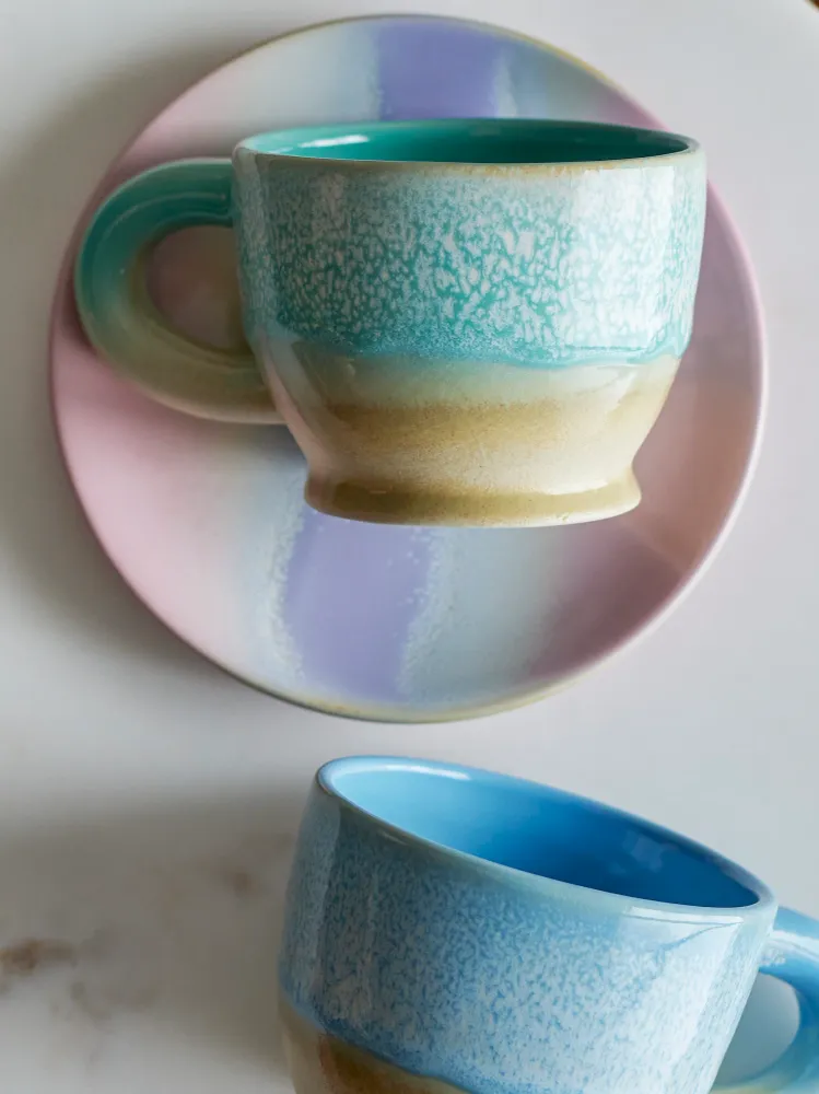 Bloomingville Safie Mugg. Flera pack, Grön, Stengods