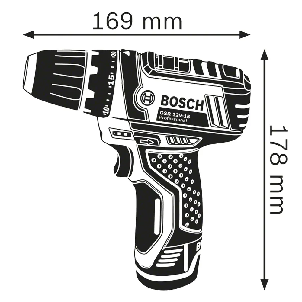 Bosch GSR 12V-15 Batteridriven borrskruvdragare 12V 2Ah