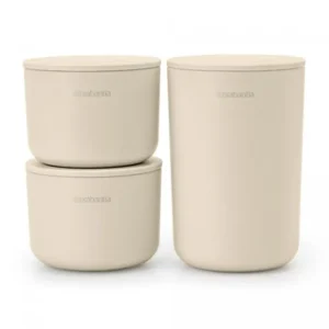 Brabantia Badrumsförvaring set RENEW 3 st, mjuk beige
