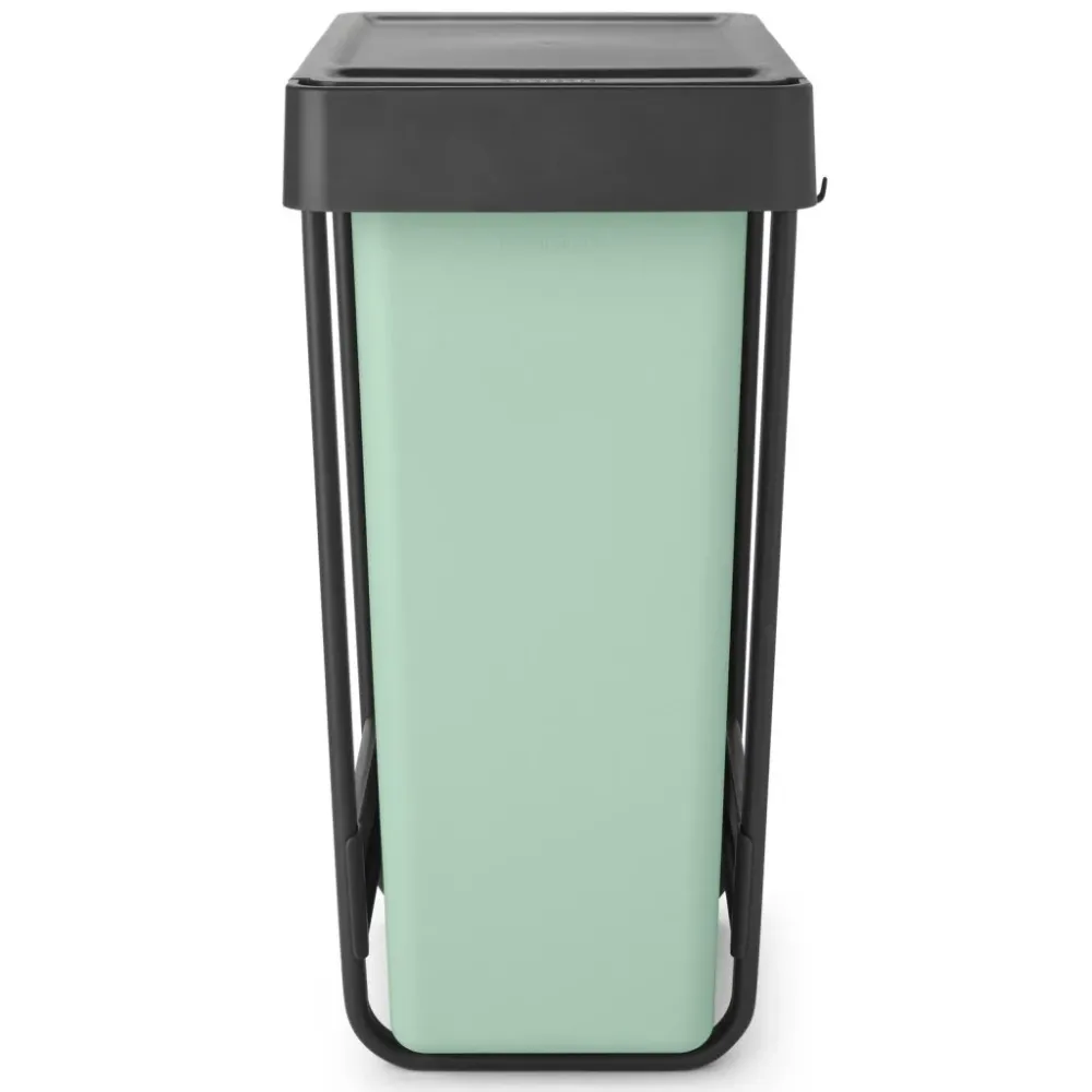 Brabantia Inbyggd avfallstunna SORT & GO 2x 30 l, mörkgrå / jadegrön, plast