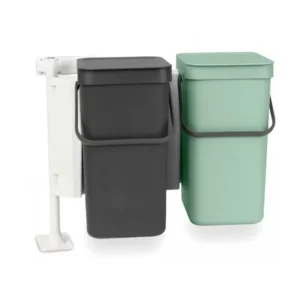 Brabantia Inbyggd soptunna SORT & GO 2 x 12 l, grå/grön
