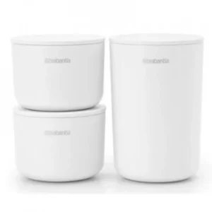Brabantia Köksförvaringsburkar, set i 3 delar, vit