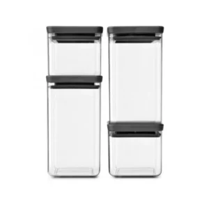 Brabantia Matförvaring TASTY PLUS, set i 4 delar, mörkgrå, plast