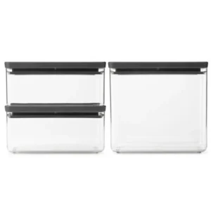 Brabantia Matförvaring TASTY PLUS, set i 3 delar, mörkgrå