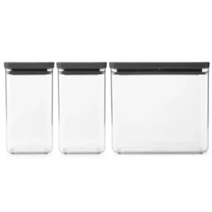 Brabantia Matförvaring TASTY PLUS, set i 3 delar, mörkgrå