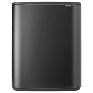 Brabantia Soptunna med trycklock BO TOUCH BIN 2x 30 l, mörk grå, stål