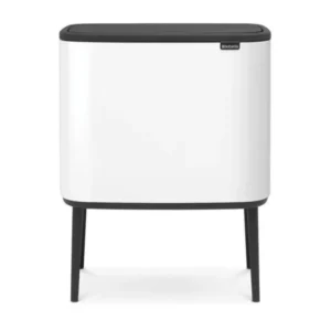 Brabantia Soptunna med trycklock BO 3 x 11 l, vit