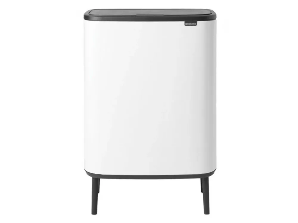 Brabantia Soptunna med trycklock BO HI 2 x 30 l, vit