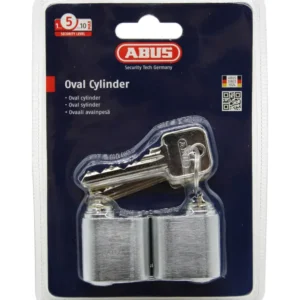 CYLINDER OVAL ENKEL ABUS 2-PACK LIKA LÅSNING MED 5 NYCKLAR