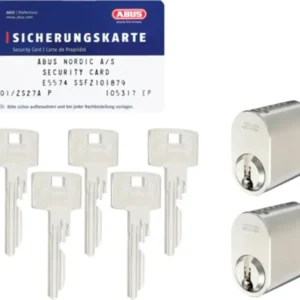 CYLINDER OVAL SSF3 ABUS ZOLIT 2-PACK LIKA LÅSNING MED 5 NYCKLAR