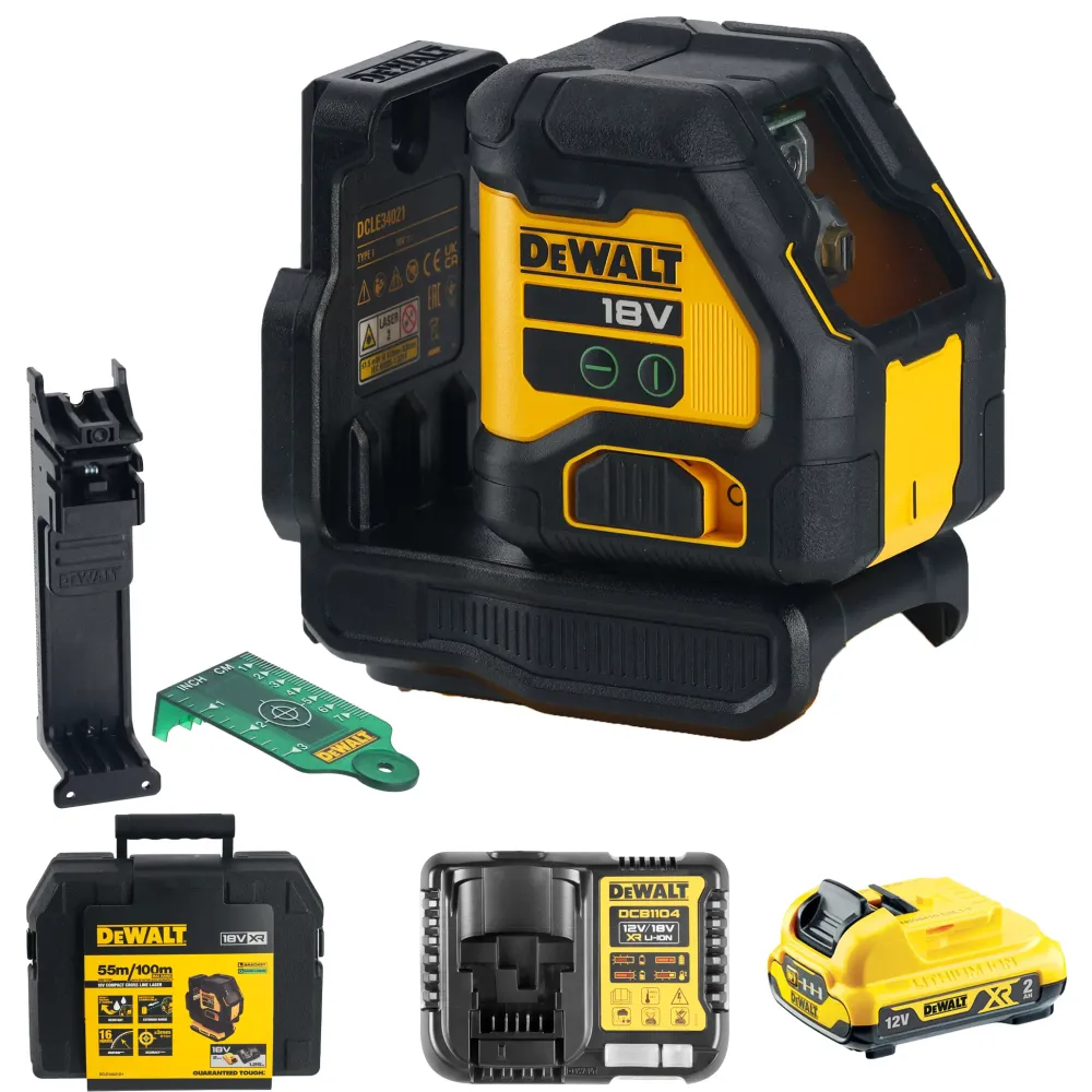 Dewalt DCLE34021D1-QW 12V 2Ah grön korslaser