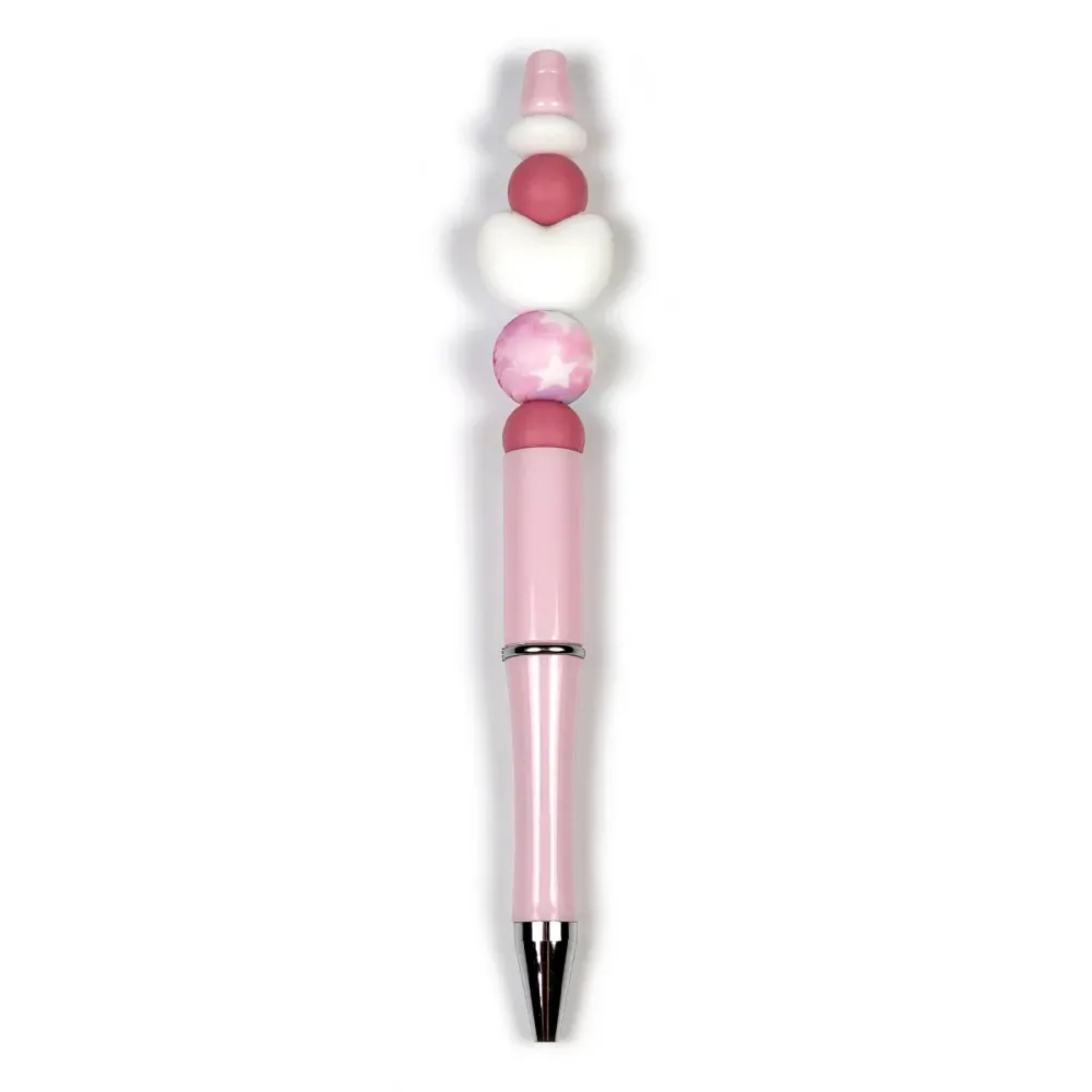 DIY-kit penna "hjärta vit/rosa"