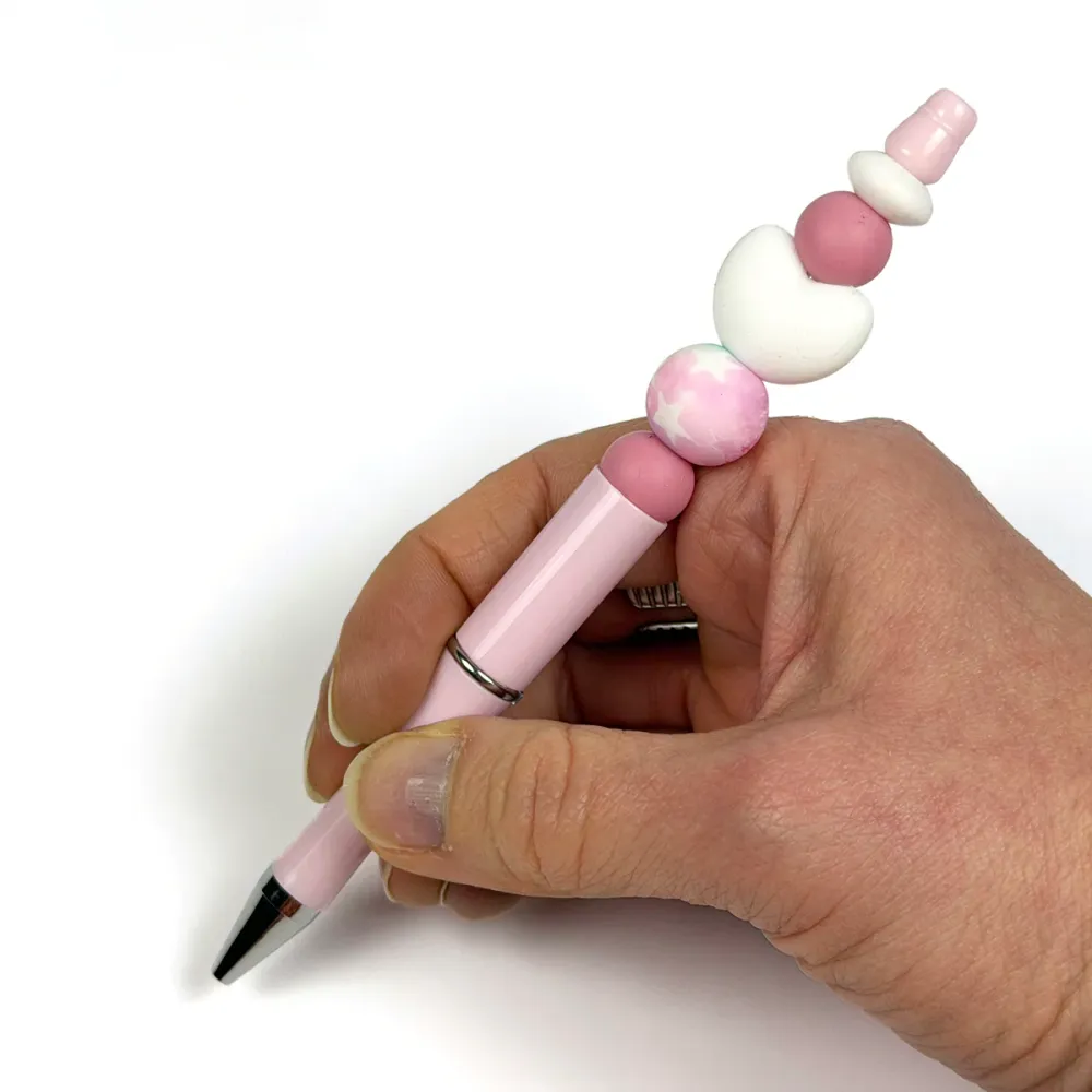 DIY-kit penna "hjärta vit/rosa"