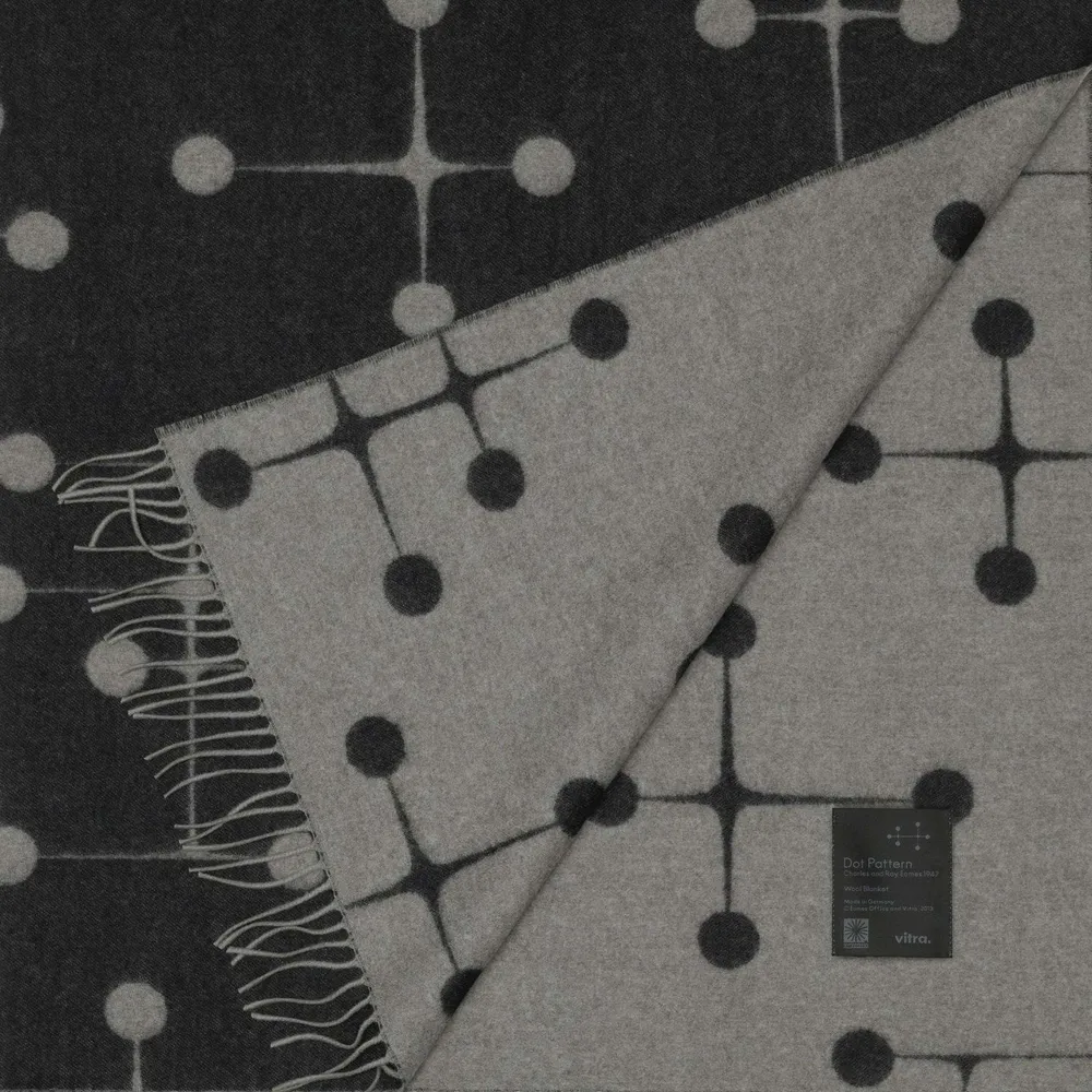 Eames Wool Blanket Dot Pattern - Black